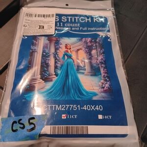 Lady In Blue Dress Cross Stitch Kit 40x40